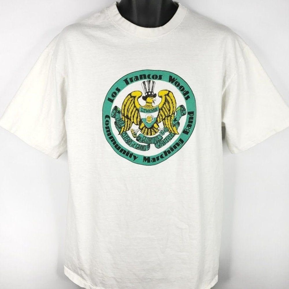 Los Trancos Woods Community Marching Band T Shirt Vintage 80s Made In USA Mens